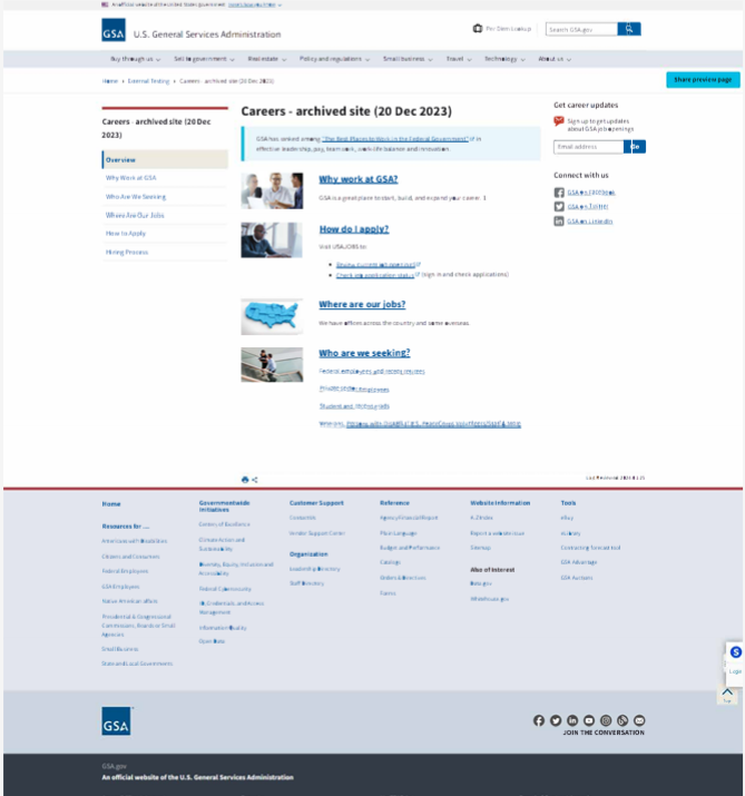 Original Careers Page - Before